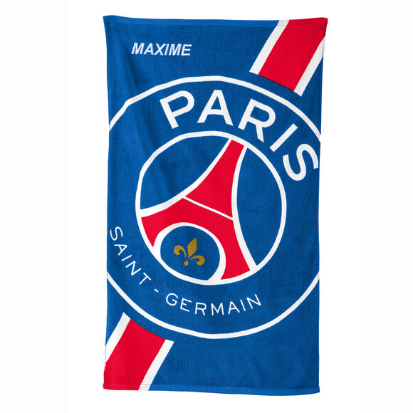 Drap de bain enfant PSG® personnalisable, éponge et velours coton - 320g/m2  (bleu) Drap de bain enfant PSG® personnalisable, éponge et velours coton - 320g/m2  (bleu)